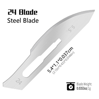 Non. 24 lames de couteau jetables stériles en acier inoxydable, couteau utilitaire, couteau de poche EDC