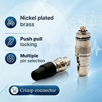 Connecteur mâle HR10A DIN pour aviation, 6, 10 ou 12 broches, pour caméra industrielle, alimentation et données, 2A