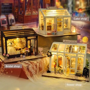 Mini maison européenne maison de poupée <span class=keywords><strong>Miniature</strong></span> bricolage maison de poupée <span class=keywords><strong>en</strong></span> <span class=keywords><strong>bois</strong></span> ensemble de meubles pour enfants - Product Image 2