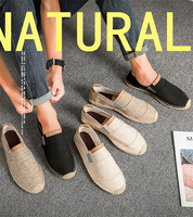 Chaussures d'Été de Pêcheur pour Homme, Mocassins Paresseux avec Corde de Chanvre, Espadrilles Décontractées Style Vieux Pékin