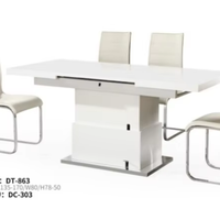 Table à manger rectangulaire pliable en bois extensible et réglable en hauteur, 6 places, 50 cm x 76 cm, design moderne, meubles pour la maison