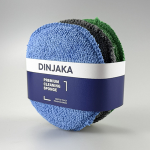 DINJAKA Paquete de 3 Almohadillas de Limpieza de Microfibra con Diseño de Agarre del Tamaño de la Palma de la Mano, Aplicadores para Lavado, Encerado y Pulido de Autos, Detallado Automotriz y Uso Doméstico - Product Image 1