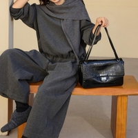 Sac à bandoulière en cuir de vachette pleine fleur gaufré façon croco pour femme, sac rétro brillant à rabat, sac à main en cuir véritable pour femme