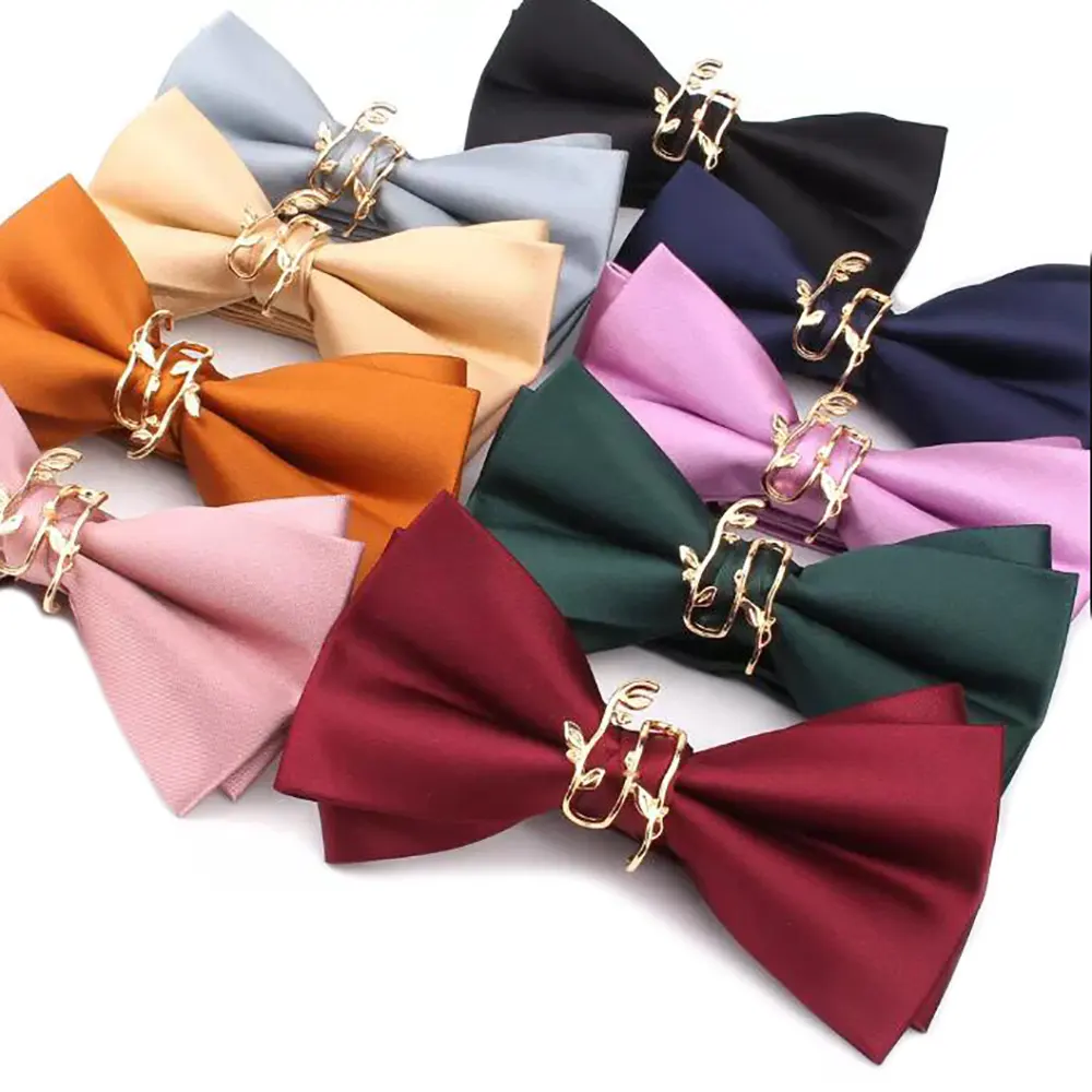 Men Bowtie Casual Solid Bow tie For Men Women Wholesale Black Silk Bowties Cravats For Party Wedding Black Bowties