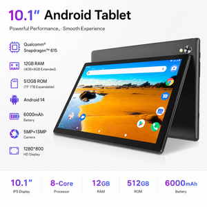 Tableta Android de 10.1 Pulgadas con Bandas de Frecuencia Globales 12+512GB con WIFI 2SIM Teclado Completo Ratón Lápiz Óptico Llamada 4G Tablet PC Android - Product Image 2