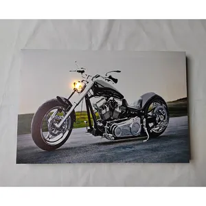 कम MOQ 24 पीसी मोटरसाइकिल एलईडी रोशनी वाली दीवार पेंटिंग, संगीत चिप के साथ प्रकाश प्रभाव के साथ कार की दीवार की सजावट