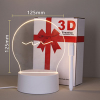 Moderne 3D-Acryl-Mini-Nachtlampe mit warmweißer LED und Schaltersteuerung