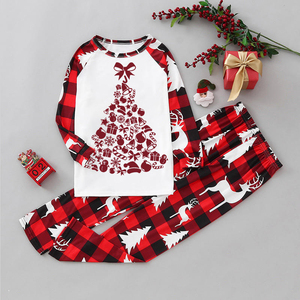 <span class=keywords><strong>2023</strong></span> pyjamas de noël Logo personnalisé pour la famille deux pièces Plaid 100% coton tissu imprimé haut pantalon taille élastique automne printemps - Product Image 5