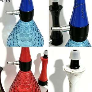 Marble Finish <b>Hookah</b> Mini Shisha Bottle 53 cm Decorative Water <b>Pipe</b> Base for Lounge Bar Home - Product Image 2