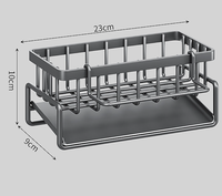 GREENSIDE Panier en métal multifonctionnel pour évier sur pied pour cuisine, comptoir, rangement, nettoyage et rangement