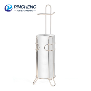 Support de sol en fil de fer pour 4 rouleaux de <span class=keywords><strong>papier</strong></span> toilette, finition nickel brossé - Product Image 1