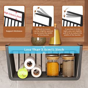 Estante de la <span class=keywords><strong>despensa</strong></span> de la cocina Metal negro que cuelga debajo del estante Cesta de almacenamiento <span class=keywords><strong>Armario</strong></span> debajo del Gabinete Cesta de alambre de almacenamiento - Product Image 3