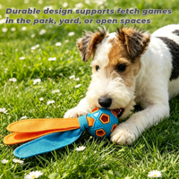 AFP Balle volante légère en caoutchouc, jouet interactif d'extérieur pour chiens, pour apporter et rapporter, jeu de la corde, balle à mâcher durable pour chien