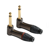 Fabrik-Großhandel Farbiger Nickel-Schwarz Audio 6,35mm Mono-Stereo-Steckeradapter für Gitarre