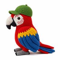 Peluche promotionnelle tricotée en forme de perroquet rouge, adorable jouet en peluche tricoté de perroquet rouge, poupée personnalisée en peluche tricotée de perroquet rouge
