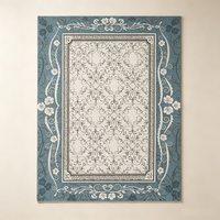 Tapis en polyester de style rétro européen, fabriqué à la machine, pour salon et chambre, résistant aux taches, design classique