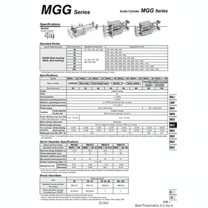 MGGMF50-100 de vérin de guidage pneumatique SMC - Product Image 1