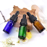 Logo personnalisé 5ml 10 ml 15ml 20ml flacon compte-gouttes d'huile essentielle en verre dépoli vert ambre bleu avec ligne de mesure 30 50 100ml