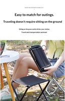 Tabouret pliant Oxford d'extérieur, chaise portable pour camping/jardin, logo personnalisé - Petite taille pliable pour la pêche, le train, la plage, les pique-niques