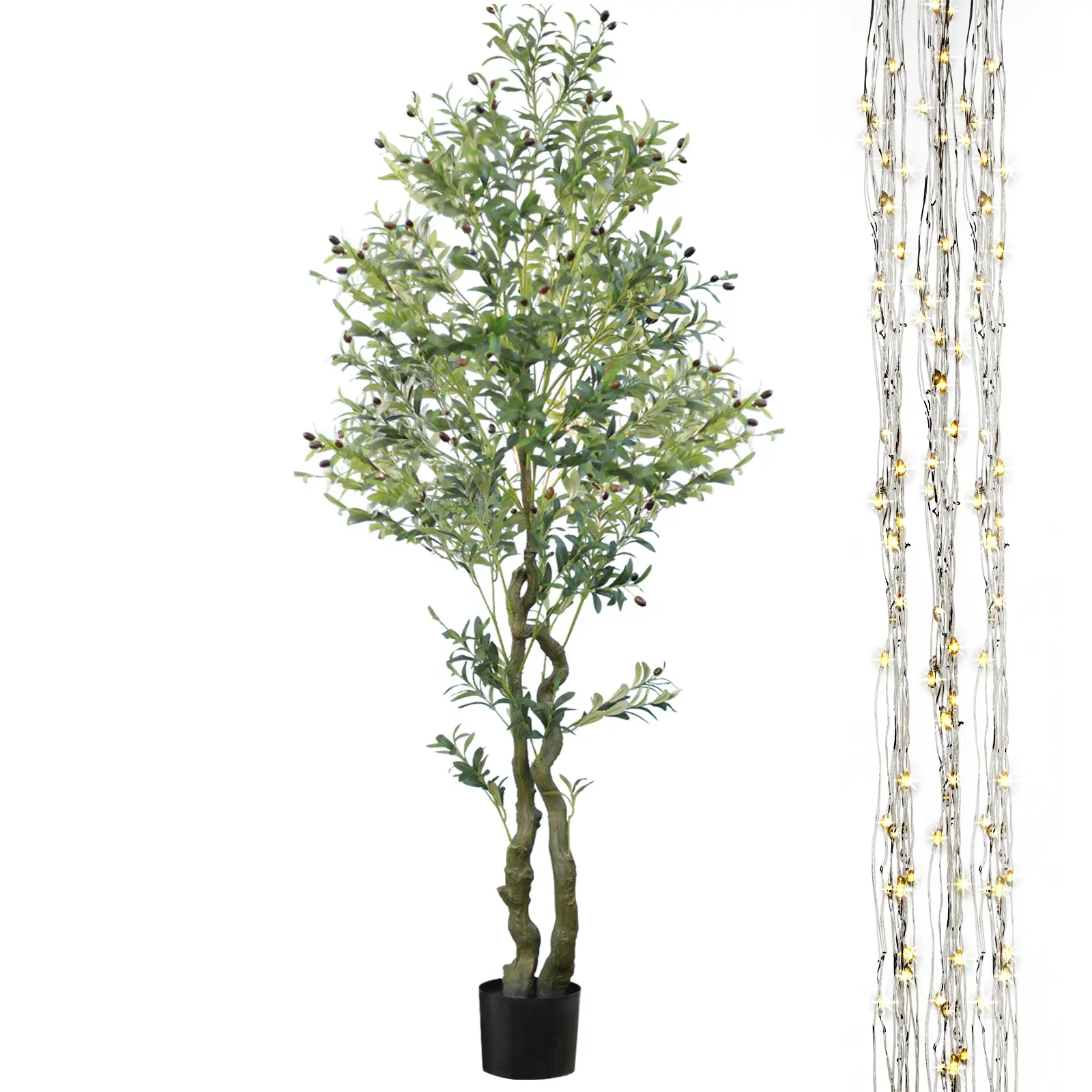 Waard Tuin Huisdecoratie Led Lights Buiten Grote 7 Ft Faux Potted Zijde Plant Kunstmatige Olijfboom