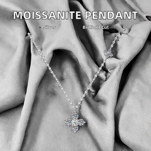 Style 4mm 1.2CTW Ins Moissanite Pendant 925 Sterling Silver Necklace Fashion Jewelry for Women's Engagement Party - Product Image 3