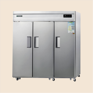 Congeladores de 65 pies cúbicos con ventilación por ventilador, 3 puertas, acero inoxidable, equipo de cocina comercial digital, bajo nivel de ruido, ecológico - Product Image 1