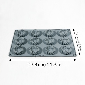 UNIMOUCH Moule à gâteau en silicone à 12 compartiments en spirale - Écologique, antiadhésif, forme décorative DIY, compatible lave-vaisselle - Product Image 5