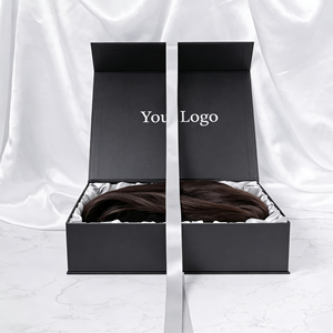กล่องบรรจุภัณฑ์วิกผมแบบพับได้ ดีไซน์หรูหรา พร้อมแม่เหล็ก กล่องของขวัญกระดาษแข็งสีตามสั่ง สำหรับแบรนด์ความงาม พร้อมริบบิ้น - Product Image 5