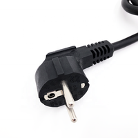 Câble d'alimentation CA européen homologué VDE REACH, CEE 7/7 Euro 16A 250V, prise Schuko angulaire à 3 broches, conducteur en cuivre pur, 1,5 m