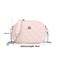 Cow Kitty/Commuter Spring 2018 Fashion PU Ponsel Crossbody XL Tas Kurir Bahu Besar Wanita 8251 Powder untuk