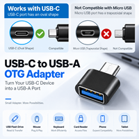 Adaptateur OTG USB-C USB-A 480 Mbps USB 2.0 Type C Mâle USB Femelle OTP pour Ordinateur Portable, Clé USB, Clavier, Souris, Imprimante et Autres Appareils