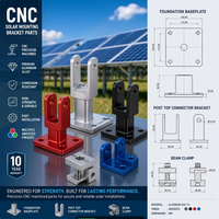 Plaque de base de fondation en aluminium usiné CNC pour système solaire, support de connexion pour poteau, support de renfort diagonal, pince de poutre