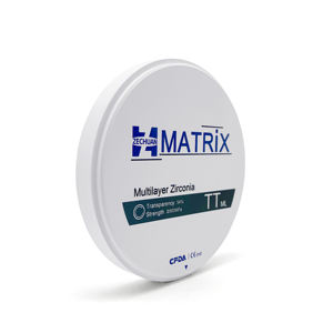 บล็อกเซอร์โคเนียมย้อมสีหลายชั้นแบบ TT-ML ขนาด98*14มม. มีความโปร่งใส54% สำหรับการตัดฟันปลอม cadcam - Product Image 4