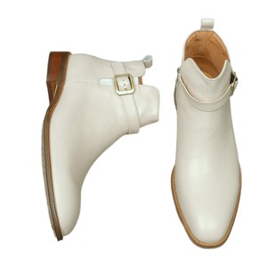 New leather men's <b>boots</b> with light-colored leather belt buckle, business formal wear, zipper, genuine leather short <b>boots</b>, men's - Product Image 4