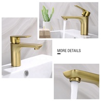 Robinet de lavabo de salle de bain à poignée unique, finition chromée ou laiton personnalisée, mitigeur d'eau chaude et froide pour hôtel