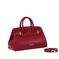 OEM personnaliser noir en cuir de veau véritable sacs fourre-tout Vintage dames de haute qualité en cuir véritable Handbaf avec logo or