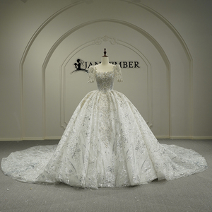 Robe de mariée luxueuse à col carré et sequins Jancember GT26010 pour filles - Product Image 1