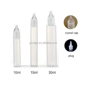 RTS China Dropper Liquid bottle PE LDPE HDPE 15ml 15 ml .5oz Eye drops crystal slim Pen Shape Dropper Crystal clear cap Bottle