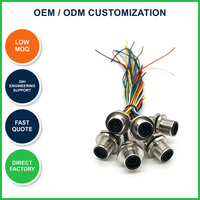 Connecteur étanche M12 D-Code 4 broches mâle-femelle à montage sur panneau avec verrouillage arrière, indice de protection IP67, pré-assemblé, câble Ethernet industriel 0,3 m 22AWG
