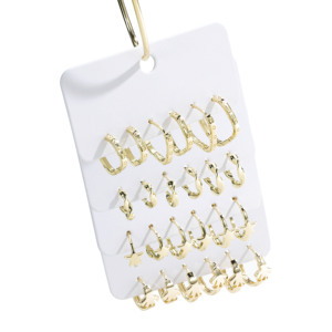 Boucles d'oreilles croissant vintage françaises en or 14 carats, créoles torsadées épaisses en forme de corde - Bijoux quotidiens en métal texturé pour femmes - Product Image 1