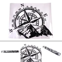 Autocollant de capot de voiture en vinyle grand format, motif Montagne-Boussole, pour côté de capot, autocollant pour fourgonnette, camping-car, caravane, film de décoration automobile