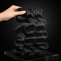 Extensions de cheveux Remy péruviens 12-30 pouces, double trame, teintes, micro-boucles invisibles, style 12A, vierges, ondulations profondes