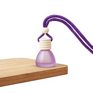 8ml Frosted Purple Color Hanging <b>Car</b> <b>Diffuser</b> Glass Aromatherapy Bottle with Wooden Cap <b>for</b> <b>Car</b> Air Freshener - Product Image 1