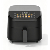 ANBOLIFE Friteuse à air Force 360 avec écran numérique et 12 préréglages, rôtir, cuire, griller, déshydrater, accessoires lavables au lave-vaisselle, noir