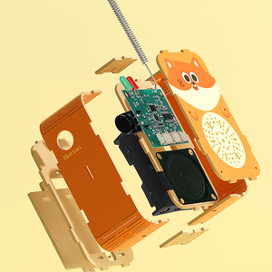 Walkie-talkie DIY de <span class=keywords><strong>madera</strong></span> para niños, tablero de walkie-talkie de dibujos animados bonitos, juguetes de aprendizaje de exploración científica educativa - Product Image 2