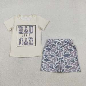 ชุดลายพราง BSSO1589 RTS Little Boy Boutique สำหรับเด็กขายส่ง ชุดเด็กผู้ชายแขนสั้น - Product Image 2