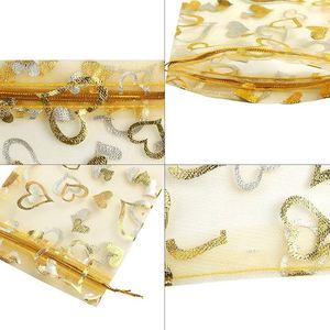 Sac en organza en forme de cœur tendance 17x23cm, grand sac en maille avec cordon de serrage, emballage recyclable pour maquillage, jouets, cadeaux - Product Image 4