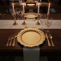 Assiette de Présentation en Plastique PP de 13 Pouces, Luxe, Durable et Réutilisable pour Mariages, Anniversaires, Dîners, Événements Intérieurs et Extérieurs, Fêtes à Domicile - Vente en Gros
