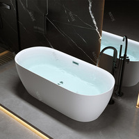 Haute Qualité Forme Ovale Porcelaine Blanc Autoportant Trempage Acrylique Baignoire Moderne Portable Usine Fabricant Bas Prix
