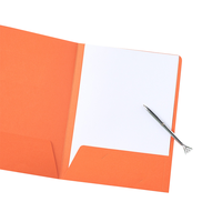 Carpeta de Papel Kraft con logotipo personalizado A4, carpeta de tarjetas gruesas con 2 bolsillos